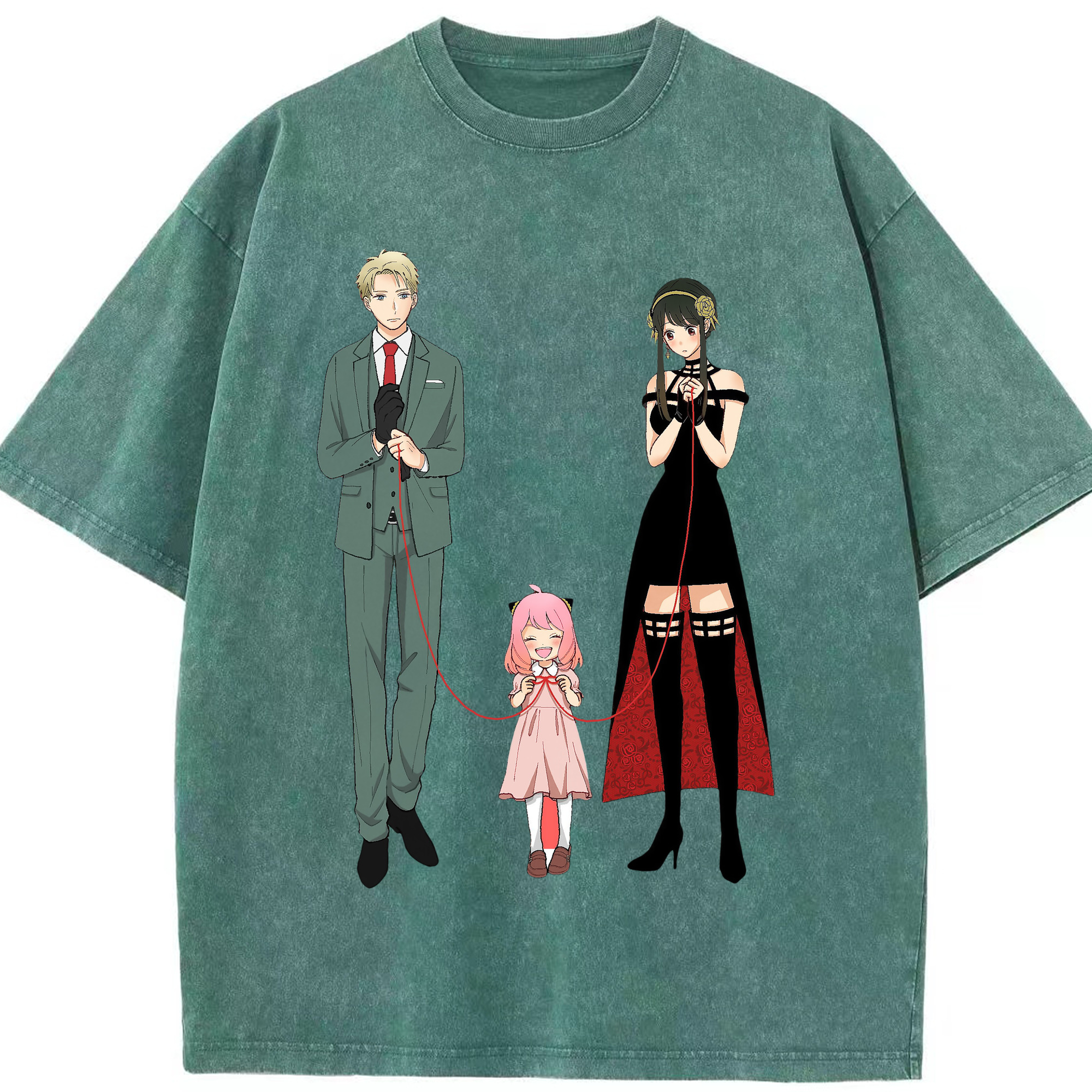 （画像用） SPY×FAMILY间谍家家酒 綿100% ヴィンテージ風 半袖Tシャツ（フロントプリント）
